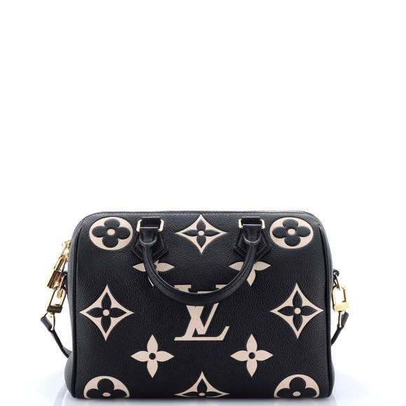 Louis Vuitton 25 Speedy Bandouliere Bag Bicolor Monogram Empreinte Giant - Picture 1 of 5